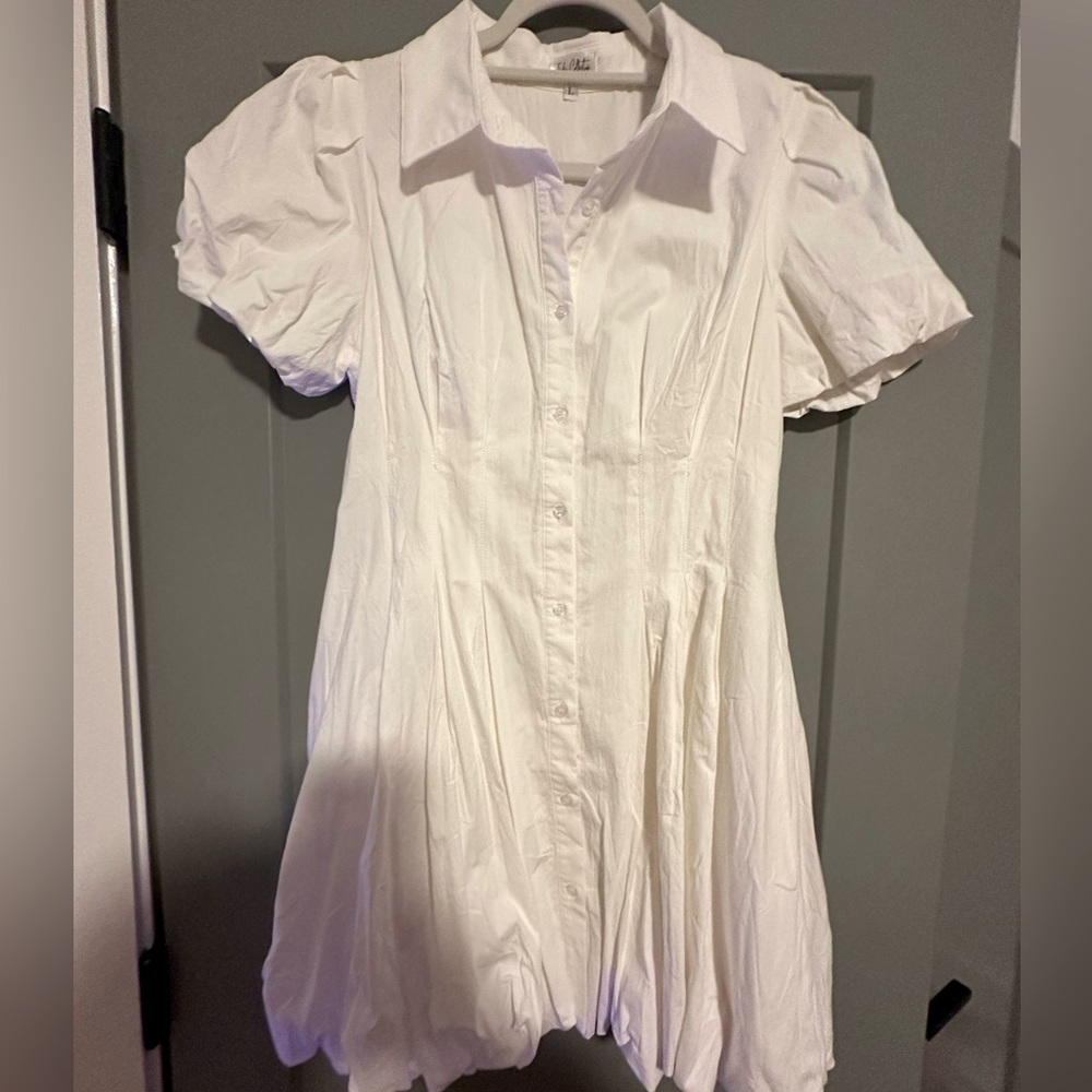 Indie Collection White Bubble Dress - Size Large, NEVER WORN
